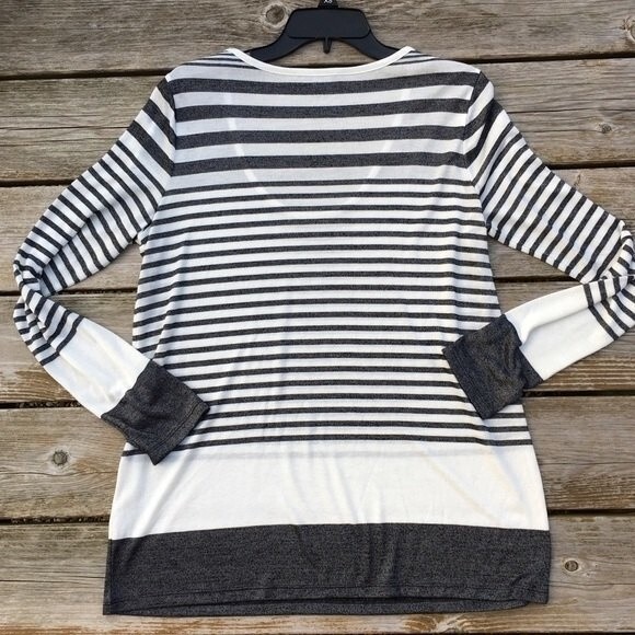 Vince Striped Variegated Long Sleeve Top L - Picture 9 of 11